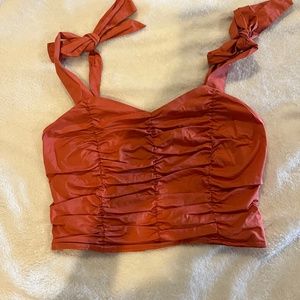 Orange forever 21 crop top with ties